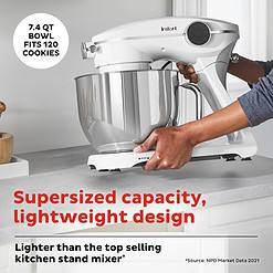 Instant Pot Instant Stand Mixer Pro, 600W 10-Speed Electric Mixer with Digital Interface,7.4-Qt Stainless Steel Bowl, Pearl