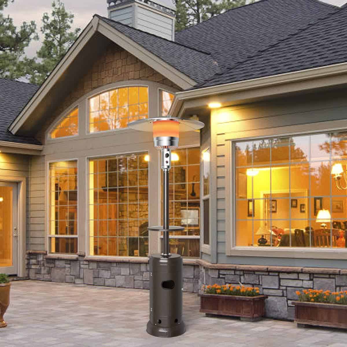Tangkula 48,000 BTU Propane Patio Heater with Wheels, Outdoor Heaters for Patio