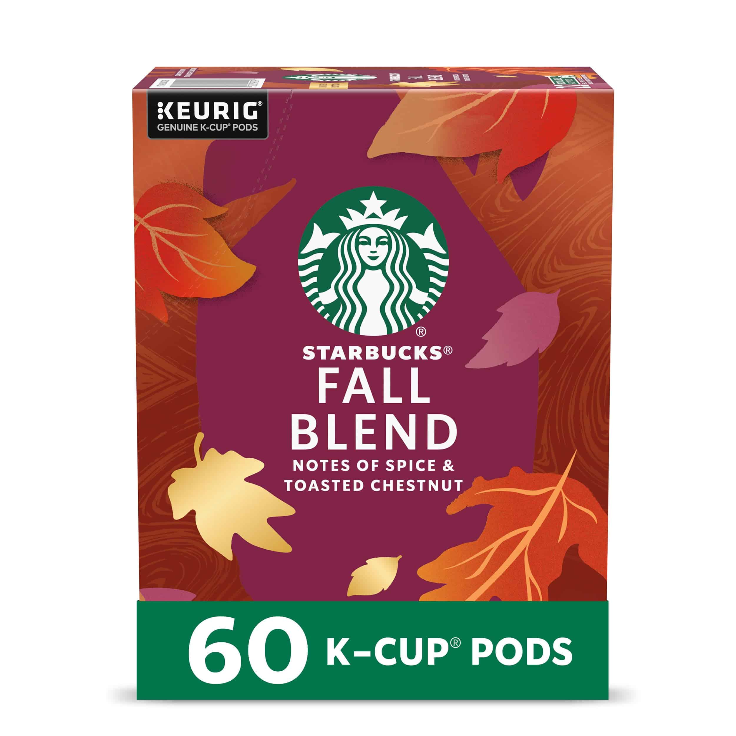 Starbucks K-Cup Coffee Pods, Medium Roast Coffee for Keurig Coffee Makers, Fall Blend, Limited Edition, 6 Boxes (60 Pods Total)