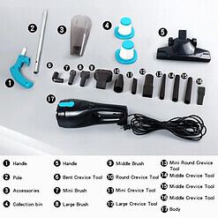 Intercleaner Corded Vacuum Cleaner, 15KPa Powerful Suction with 400W Motor, 12 in 1 Lightweight Bagless Stick Vac