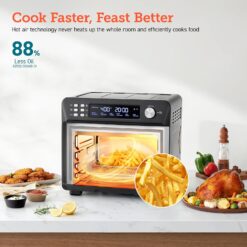 COSORI Smart 11-in-1 Air Fryer Toaster Oven Combo, Airfryer Convection Oven Countertop, 26QT, Black, Stainless Steel