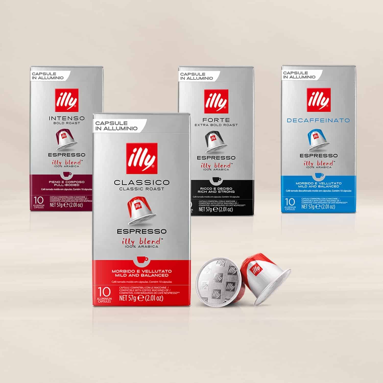 Illy Espresso Nespresso Compatible Single Serve Capsule Coffee Pods - Classico Medium Roast - 100 Count