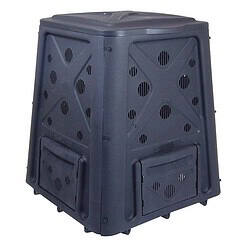 Redmon 65 Gallon Outdoor Compost Bin with Snapping Lift Off Lid, 4 Door Access, Black