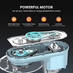 VIVOHOME Stand Mixer, 660W 10 Speed 6 Quart Tilt-Head Kitchen Electric Food Mixer, Blue