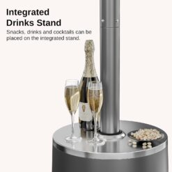 EAST OAK 50,000 BTU Patio Heater with Sand Box, Table Design, Double-Layer Stainless Steel Burner, Wheels, Triple Protection System, Gray