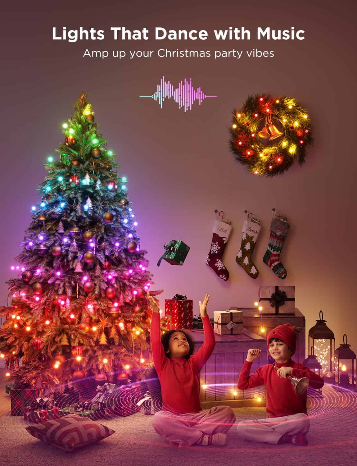 Govee Christmas Lights 66ft, Smart RGBIC Christmas String Lights App-Controlled