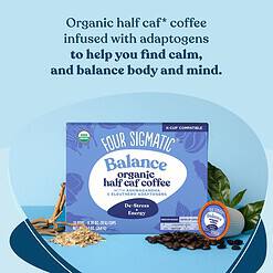 Four Sigmatic Adaptogen Coffee K-Cups, Organic Medium Roast Ground Coffee, 24 Count
