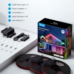 Govee Outdoor LED Strip Lights, 98.4ft Smart Outdoor Lights Work with Alexa and Google Assistant, App Control, Christmas Decorations