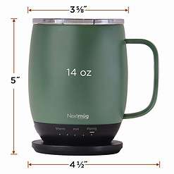 Nextmug Temperature Controlled, Self-Heating Coffee Mug (Sage - 14 oz.)
