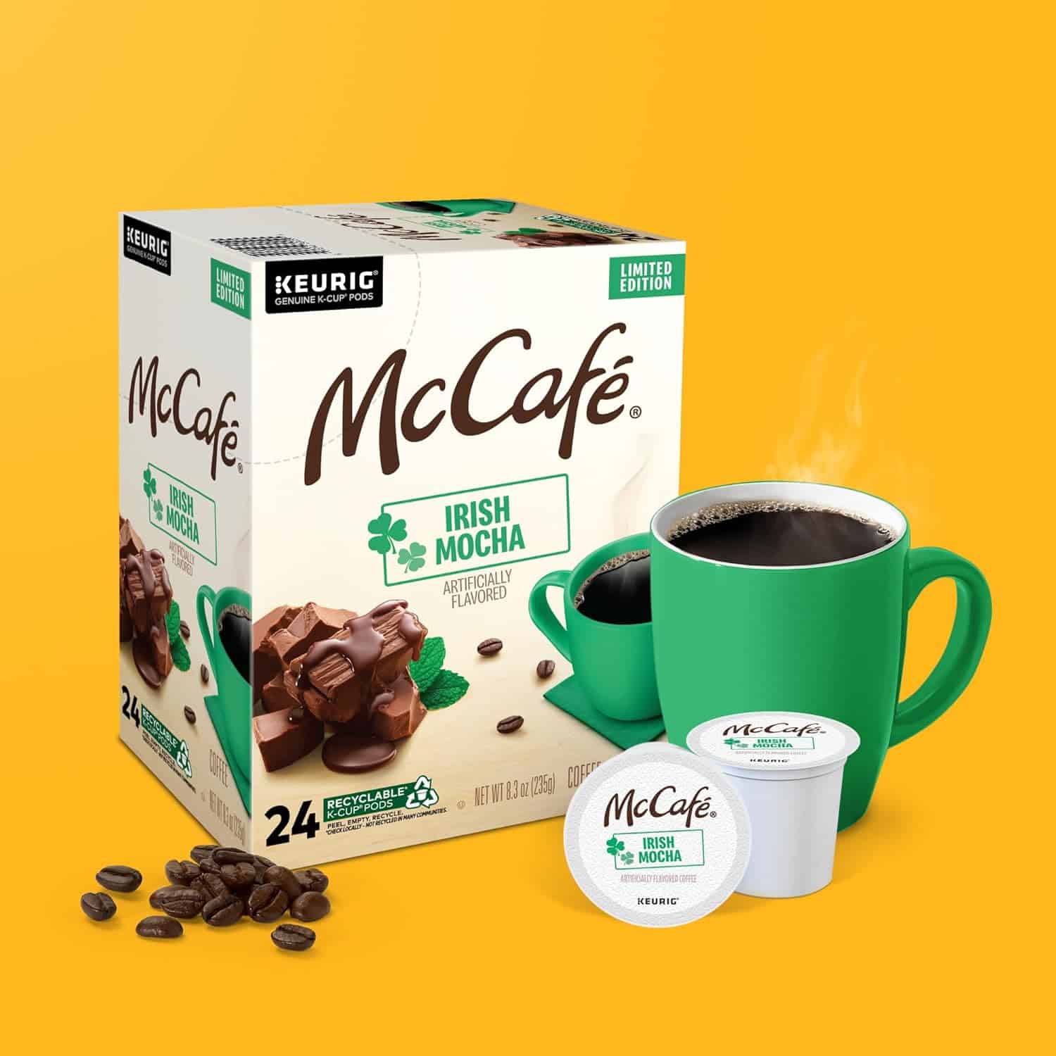 McCafe Irish Mocha, Keurig Single Serve K-Cup Pods, Flavored Coffee, 96 Count