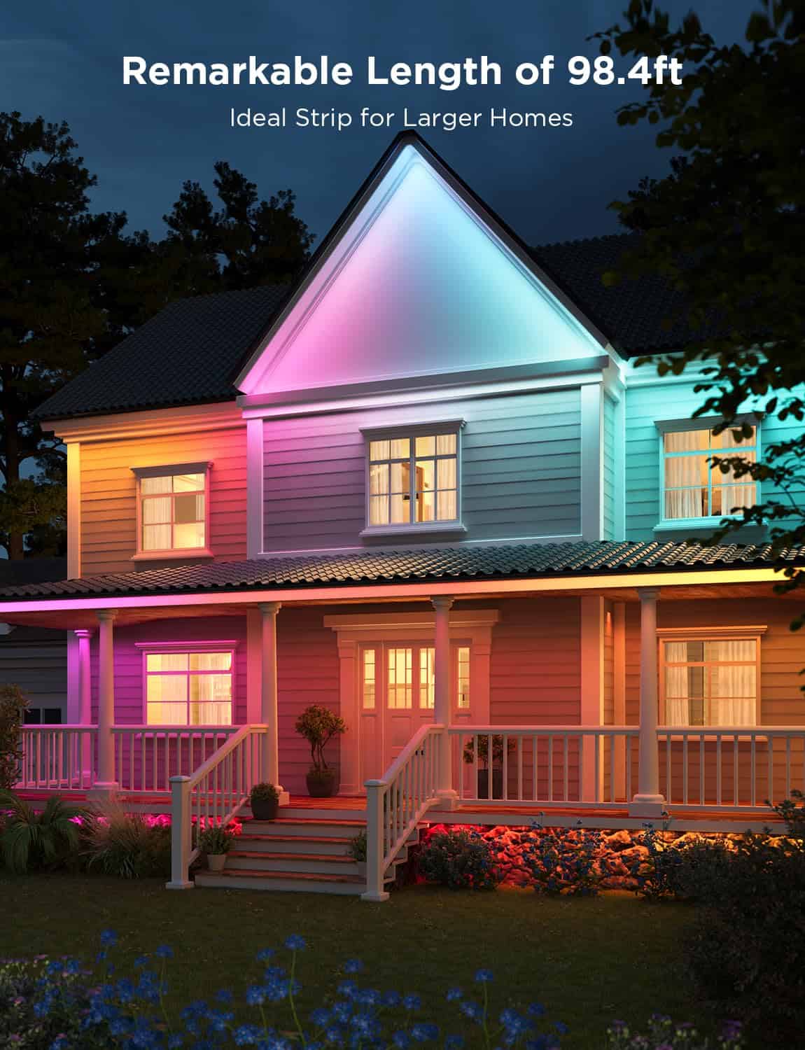 Govee Outdoor LED Strip Lights, 98.4ft Smart Outdoor Lights Work with Alexa and Google Assistant, App Control, Christmas Decorations