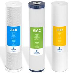 EXPRESS WATER FLTWH2045CGS1 Whole House Replacement Water Filter Set, 3 Count (Pack of 1), White