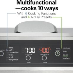 Hamilton Beach Digital Toaster Oven Air Fryer Combo, Black & Stainless Steel