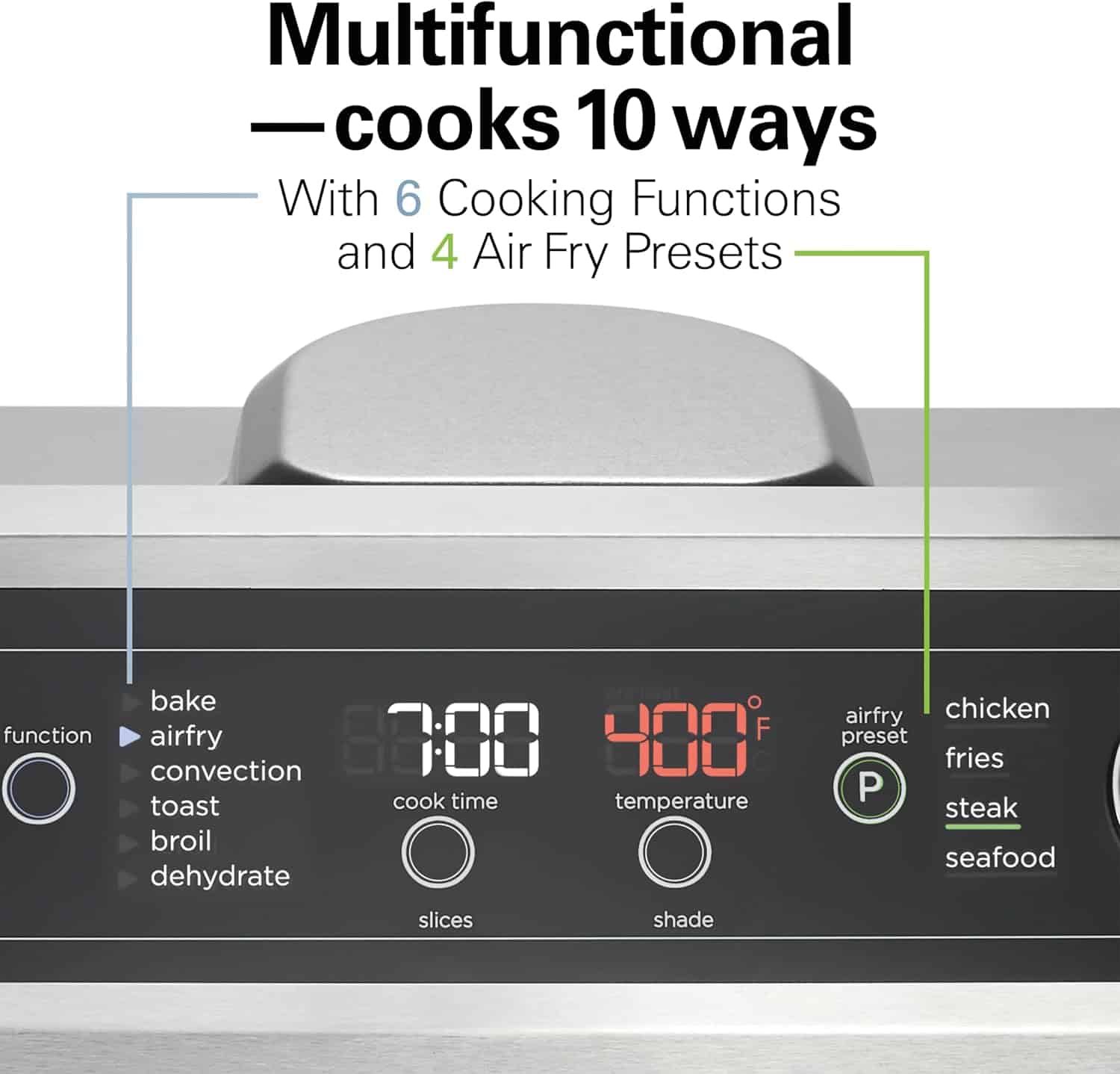 Hamilton Beach Digital Toaster Oven Air Fryer Combo, Black & Stainless Steel
