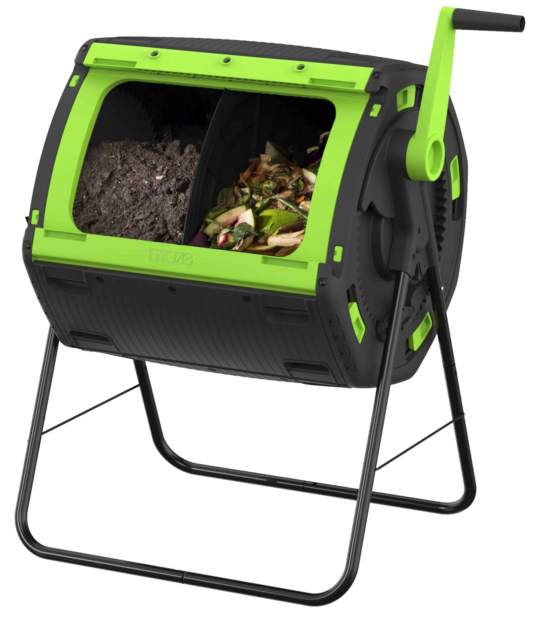 Maze 48 Gallon Outdoor Compost Bin Tumbler for Food Waste, Outdoor Compost Bin for Kitchen Garden