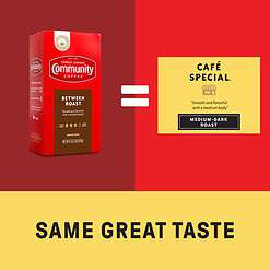 Community Coffee Between Roast 160 Ounces, Medium Dark Roast Ground Coffee, Vacuum Packed 16 Ounce Bag (Pack of 10)