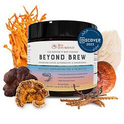 Live Conscious Beyond Brew Mushroom Superfood Coffee, 30 Servings Net Wt. 7 oz (0.4 lb/201g)