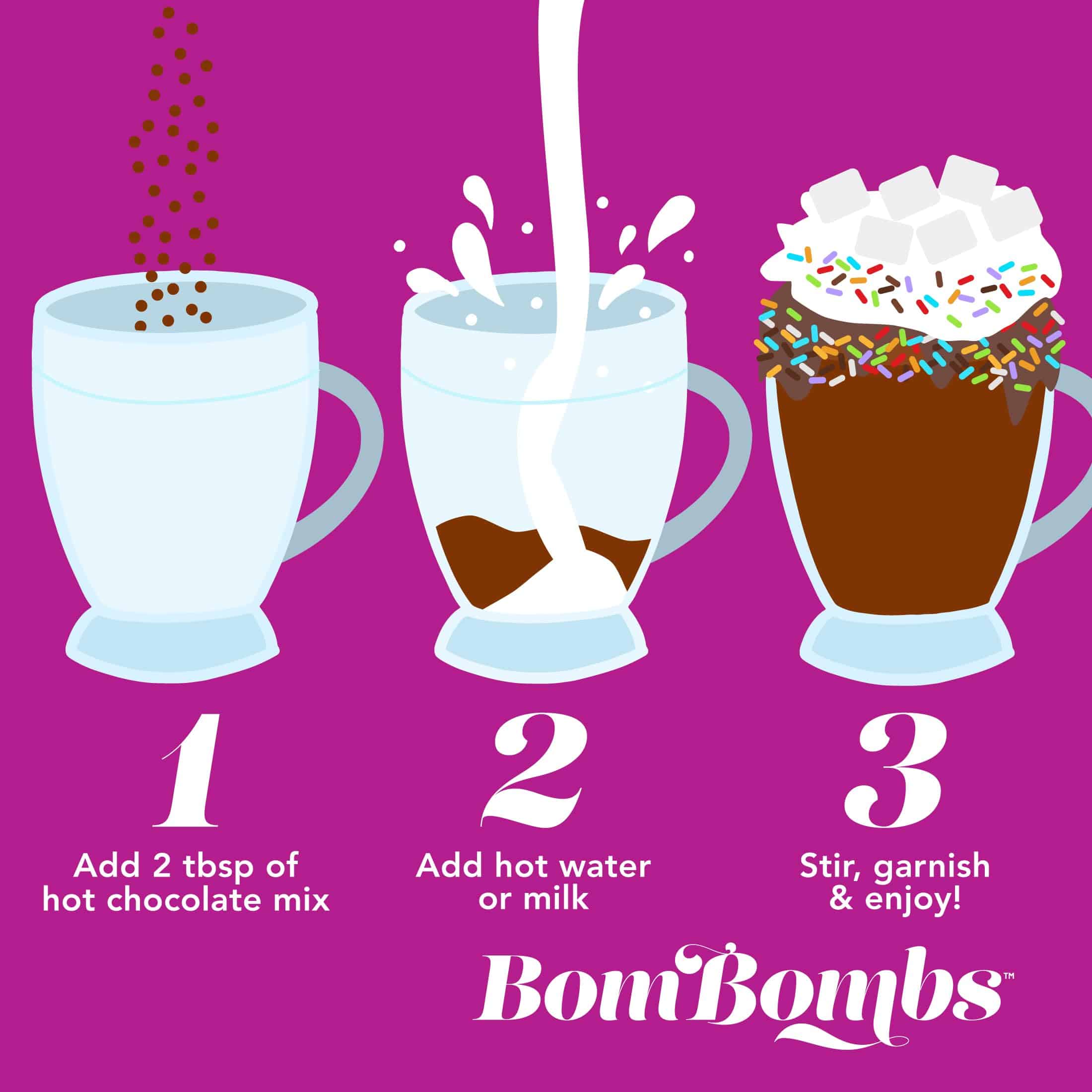 BomBombs, Hot Chocolate Mix Gift Set in Mini Bottles, Flavors Include Rocky Road, Pumpkin Pie, Sampler Set of 16