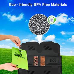 FDW Outdoor Compost Bin, 43 Gallon Dual Chamber Tumbling Composting Bin with Sliding Doors