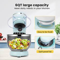 VIVOHOME Stand Mixer, 660W 10 Speed 6 Quart Tilt-Head Kitchen Electric Food Mixer, Blue