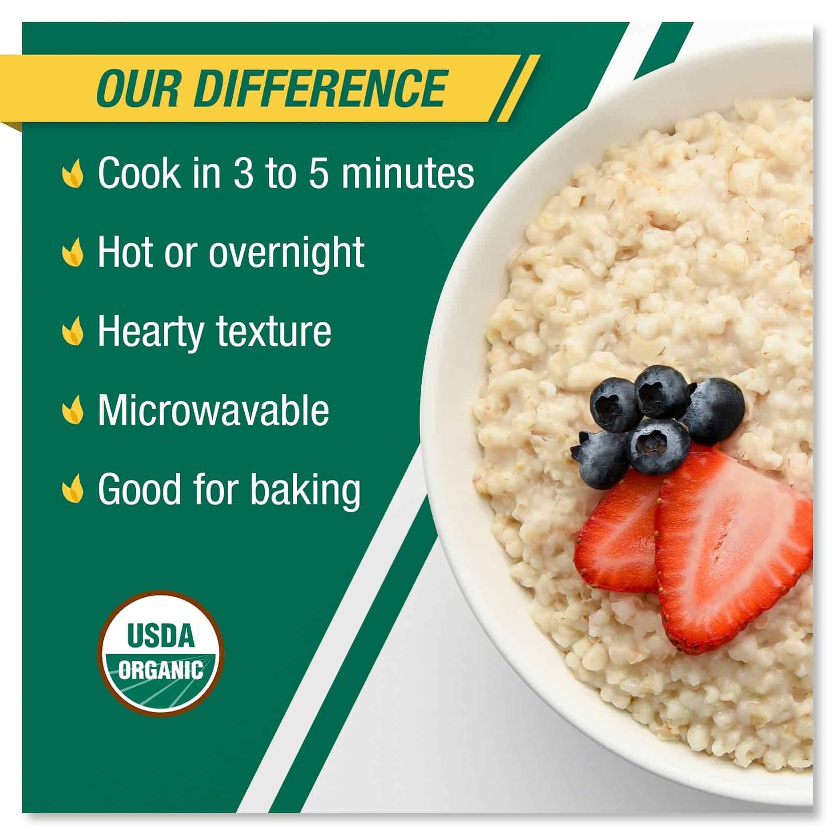 Coach's Oats Organic Whole Grain Oatmeal 3 lbs (48 oz) Pack of 2