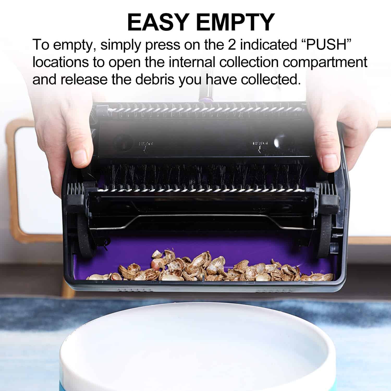 Yocada Carpet Sweeper Cleaner for Home Office Low Carpets Rugs Undercoat Carpets Pet Hair Dust Scraps Paper Small Rubbish Cleaning