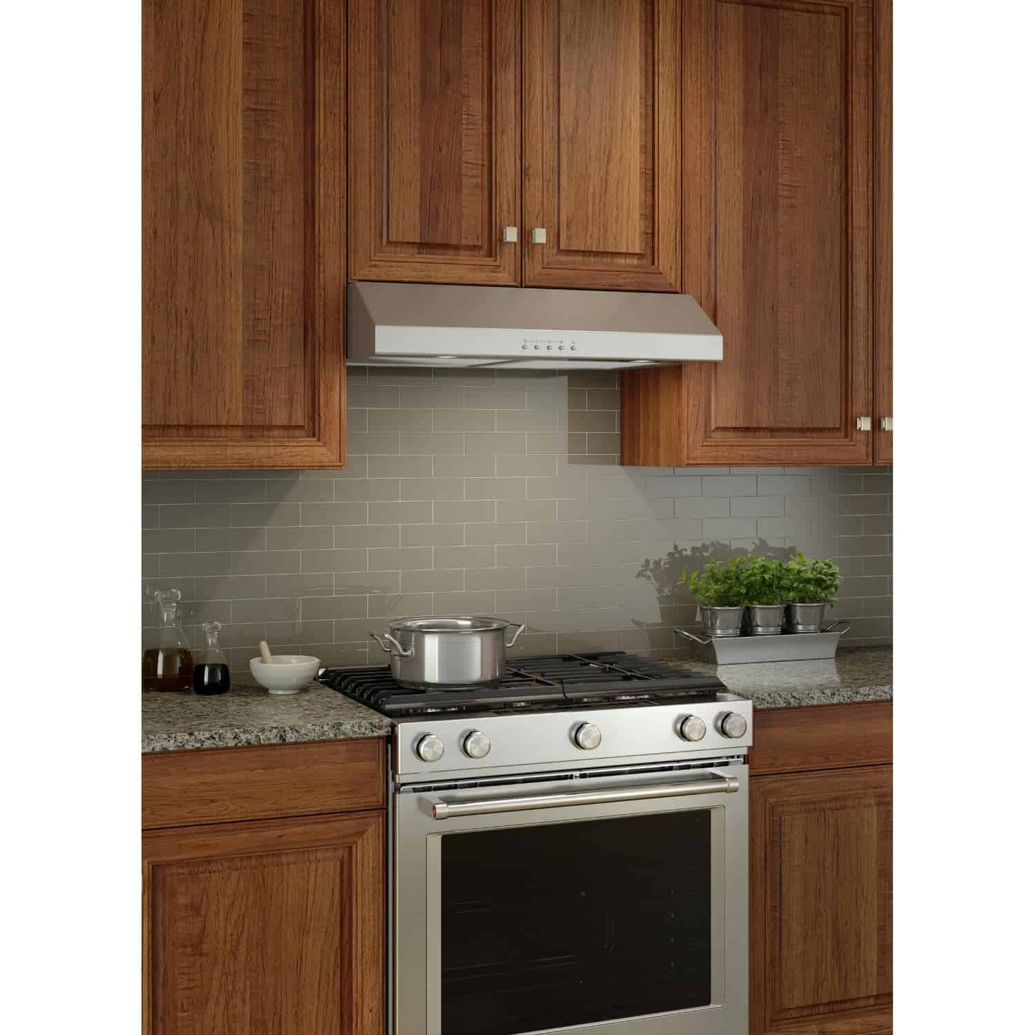Broan-NuTone BCSQ130SS Three-Speed Glacier Under-Cabinet Range Hood with LED Lights ADA Capable, 30-Inch, Stainless Steel