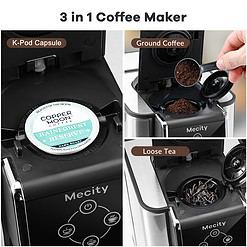Mecity Coffee Maker 3 in 1 Single Serve Coffee Machine, Compatible with K cup Capsules, Instant Coffee Pot, Tea maker