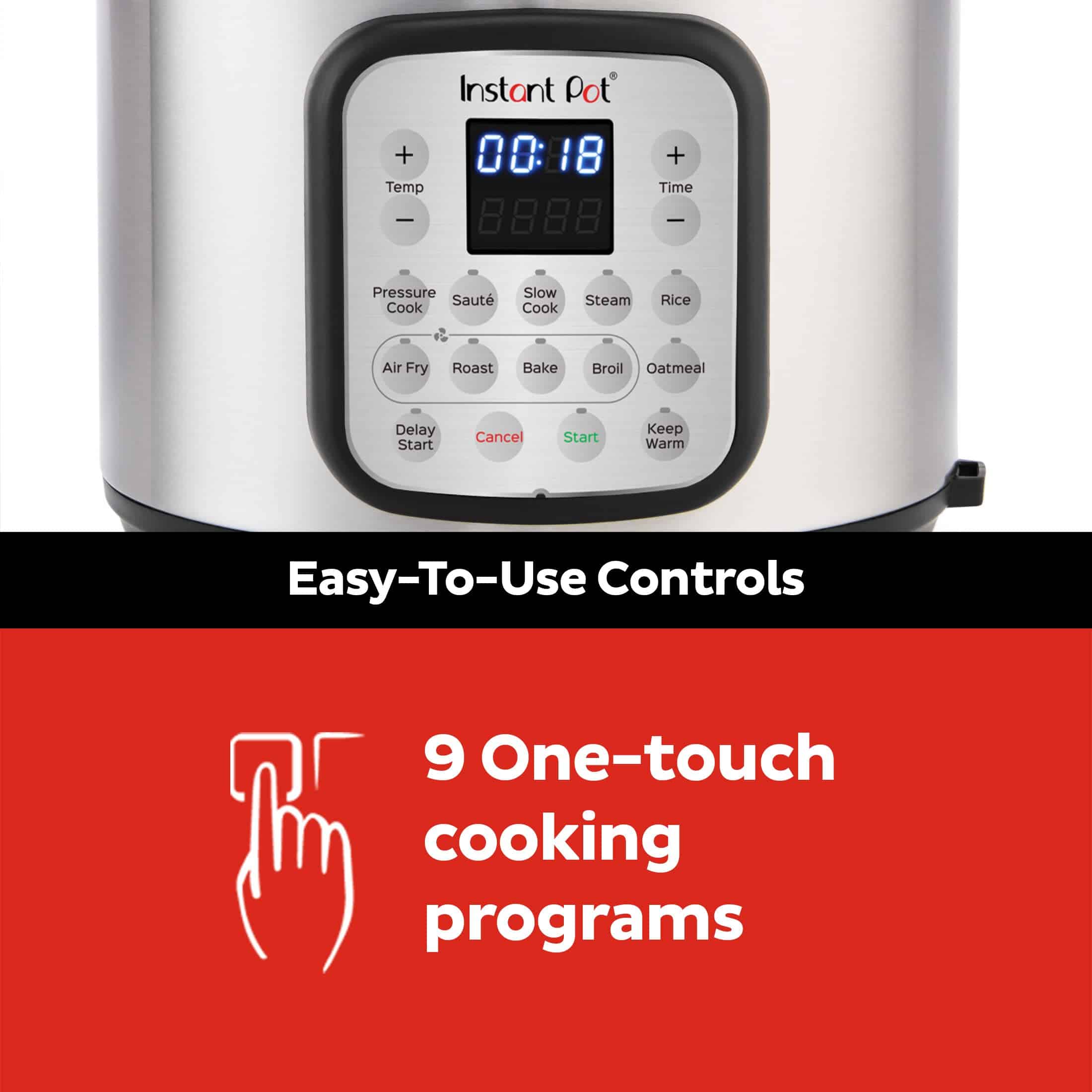 Instant Pot Duo Crisp 9-in-1 Electric Pressure Cooker and Air Fryer Combo with Stainless Steel Pot