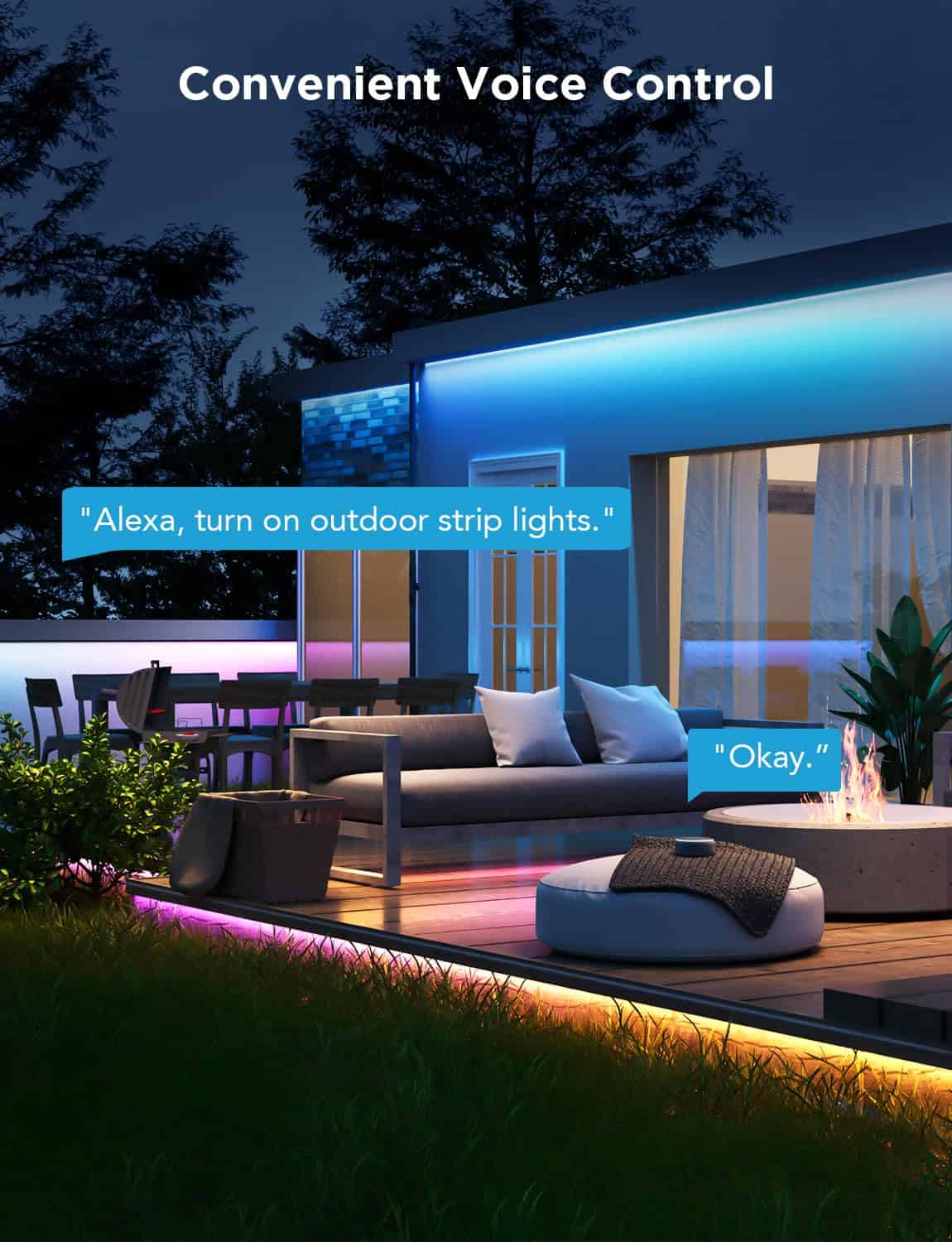 Govee Outdoor LED Strip Lights, 98.4ft Smart Outdoor Lights Work with Alexa and Google Assistant, App Control, Christmas Decorations