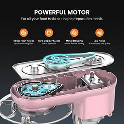 VIVOHOME Stand Mixer, 660W 10 Speed 6 Quart Tilt-Head Kitchen Electric Food Mixer, Pink