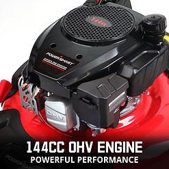 PowerSmart Gas Lawn Mower 21-inch, 144cc OHV Engine 3-in-1 Rear Bag, Mulch and Side Discharge, 6-Position Height Adjustment