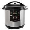 MegaChef 12 Quart Digital Pressure Cooker with 15 Preset Options and Glass Lid, Silver