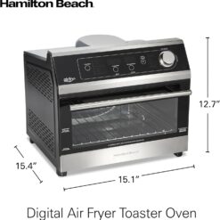 Hamilton Beach Digital Toaster Oven Air Fryer Combo, Black & Stainless Steel