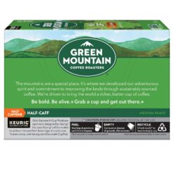 Green Mountain Coffee Roasters Half Caff, Keurig Single Serve K-Cup Pods, Medium Roast Coffee, 60 Count, (6 Packs of 10)