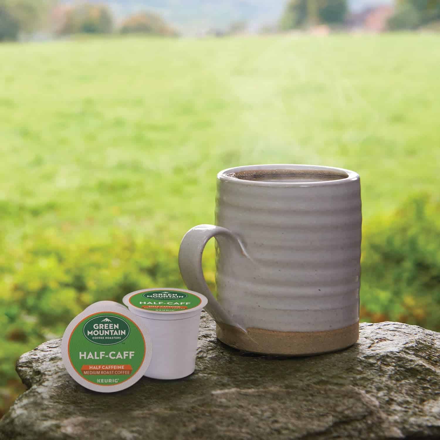 Green Mountain Coffee Roasters Half Caff, Single-Serve Keurig K-Cup Pods, Medium Roast Coffee Pods, 48 Count
