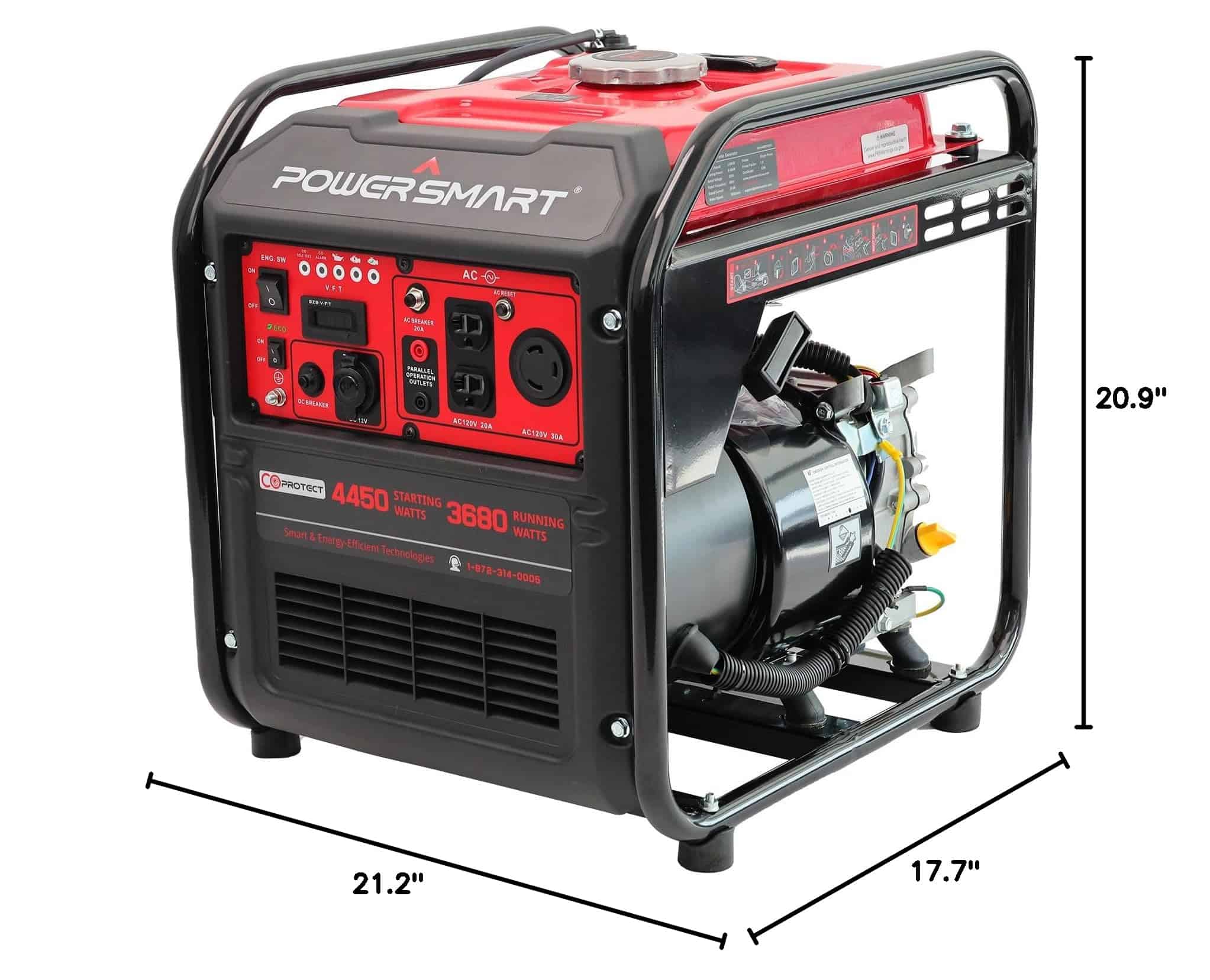 PowerSmart 4450-Watt Open Frame Inverter Portable Generator with CO Protector Technology, RV-Ready 30A Outlet