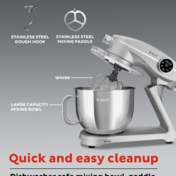 Instant Pot Stand Mixer Pro, 600W 10-Speed Electric Mixer with Digital Interface, 7.4-Qt Stainless Steel Bowl, Silver