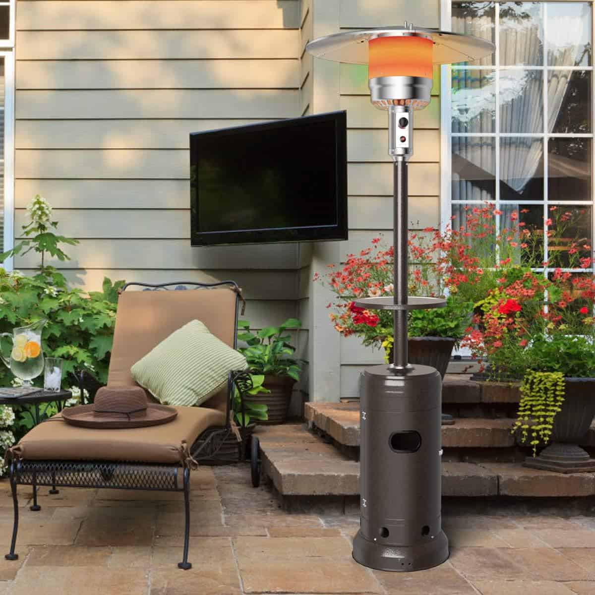 Tangkula 48,000 BTU Propane Patio Heater with Wheels, Outdoor Heaters for Patio