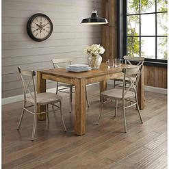 Better Homes and Gardens Collin Distressed Dining Chair, Set of 2, Light Brown Finish