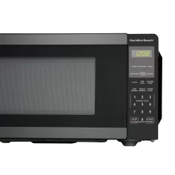Hamilton Beach 0.9 Cu ft Countertop Microwave Oven, 900 Watts, Black Stainless Steel, New