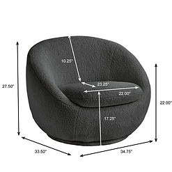 Better Homes & Gardens Mira Swivel Chair, Gray Shearling