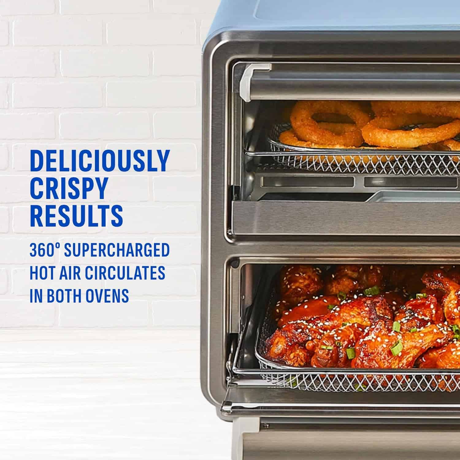 PowerXL SmartSynx Dual Door Air Fryer Oven, Cook Different Food at the Same Time, Stainless Steel