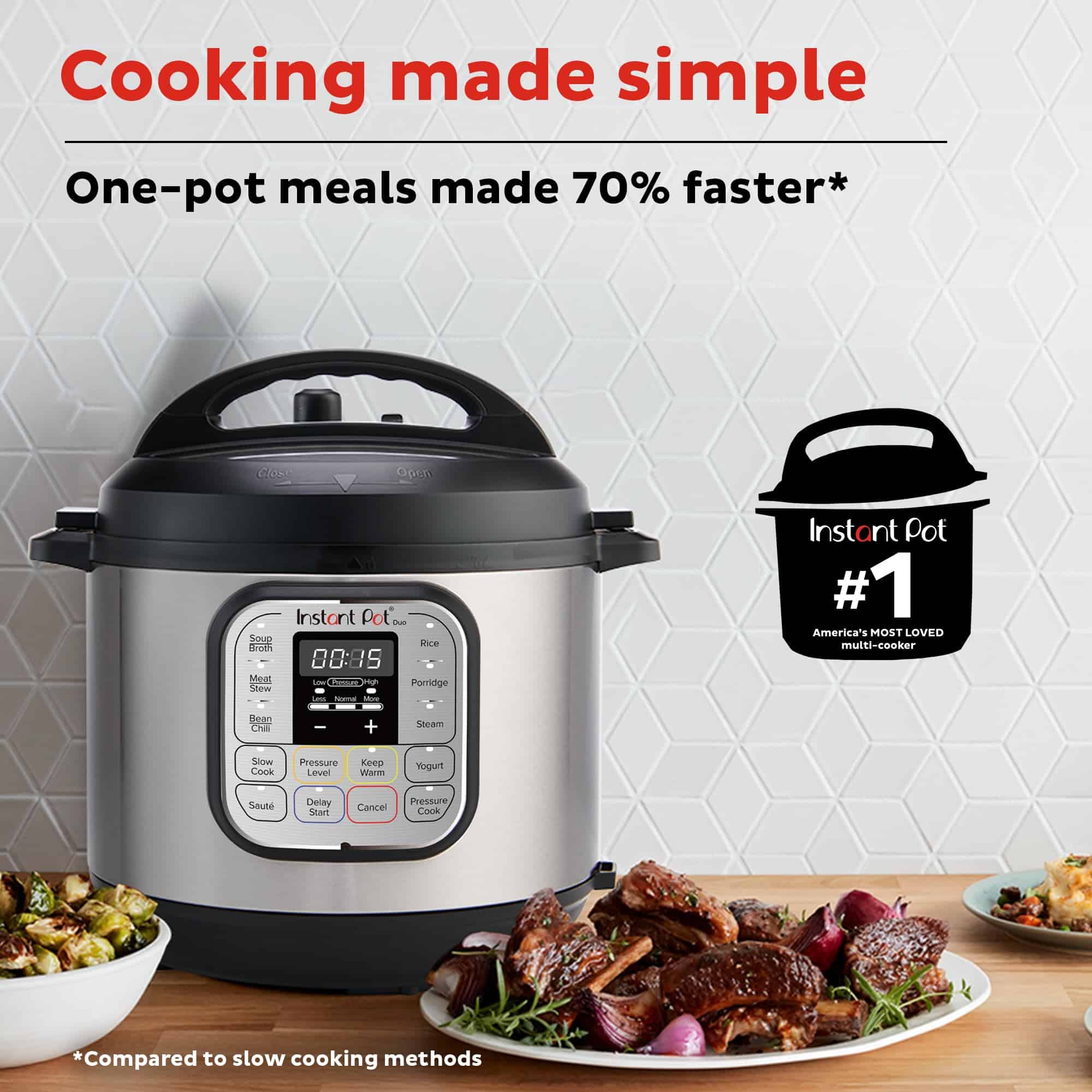 Instant Pot Duo 7-in-1 Mini Electric Pressure Cooker, Slow Rice Cooker, Stainless Steel, 3 Quart