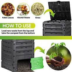 SUPER DEAL Garden Compost Bin 120 Gallon (450 L) Outdoor Large Capacity Composter BPA-Free Material