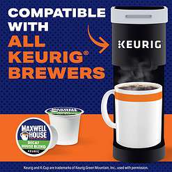 Maxwell House Decaf House Blend Medium Roast K-Cup Coffee Pods, 84 ct., Box