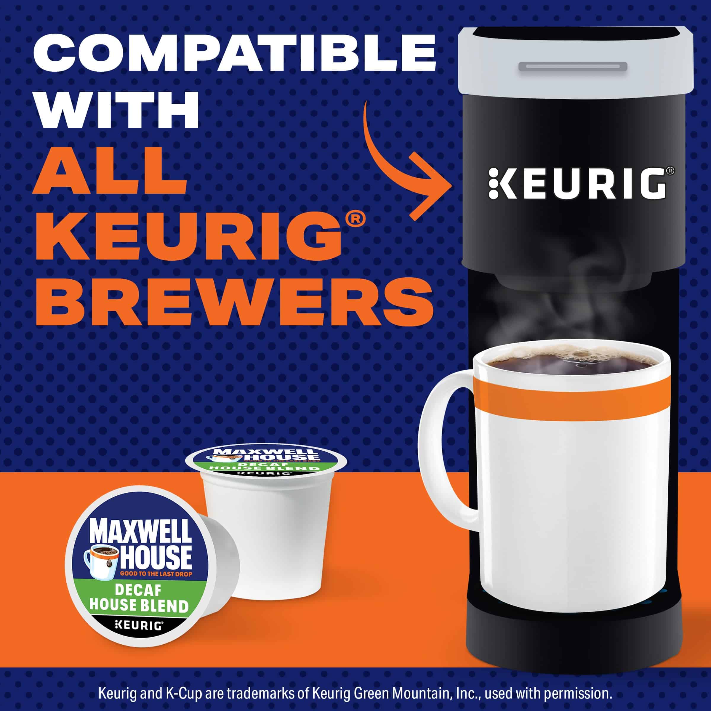 Maxwell House Decaf House Blend Medium Roast K-Cup Coffee Pods, 84 ct., Box