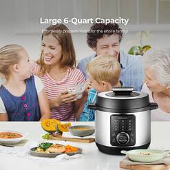 CUCKOO Pressure Cooker 10 Menu Options, Stainless Steel Inner Pot, 24 Cup / 6 Qt. CMC-ZSN601F Black