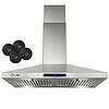 AKDY 30 in. Wall Mount Range Hood, 3-Speed Fan and LED Lights in Stainless Steel