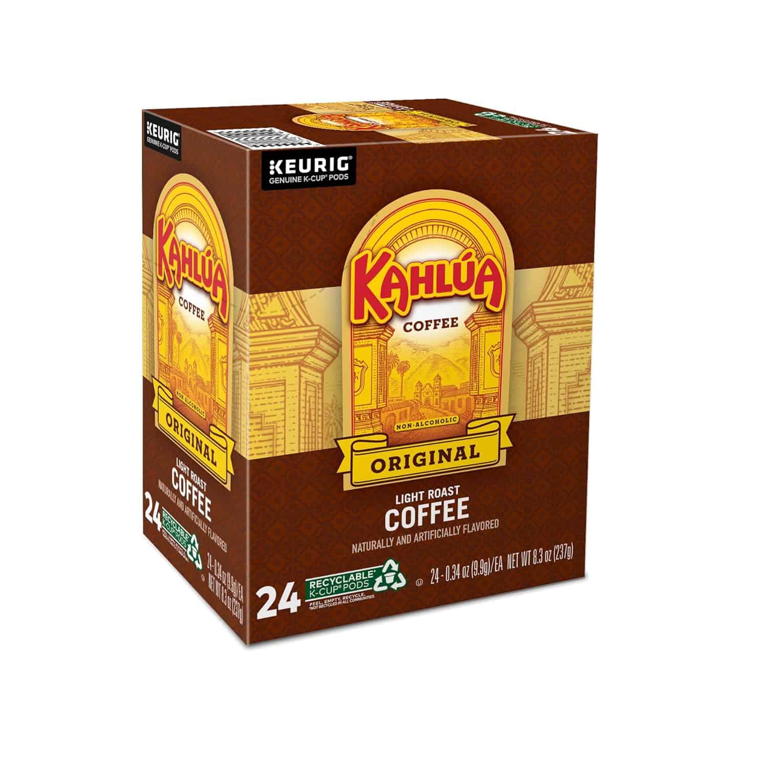 Kahlua Original, Single-Serve Keurig K-Cup Pod, Light Roast Coffee, 24 Count (Pack of 4)